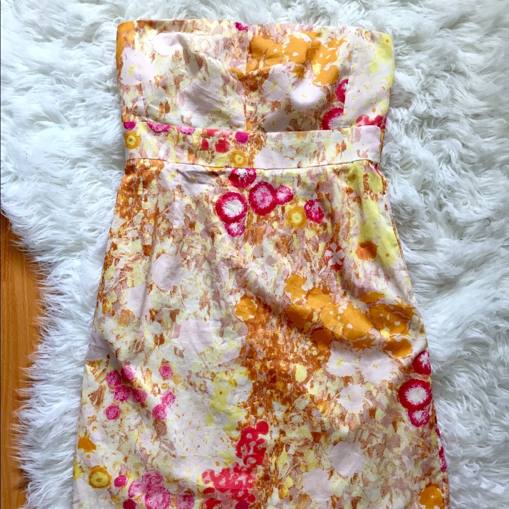 J. Crew Floral Strapless Dress